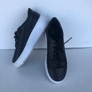 No Name Black Sneakers - Lace UP faux Leather shoes Size 8 1/2 CM 25